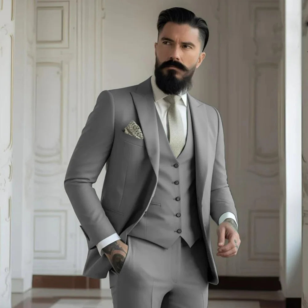 Champagne wedding suit for groom