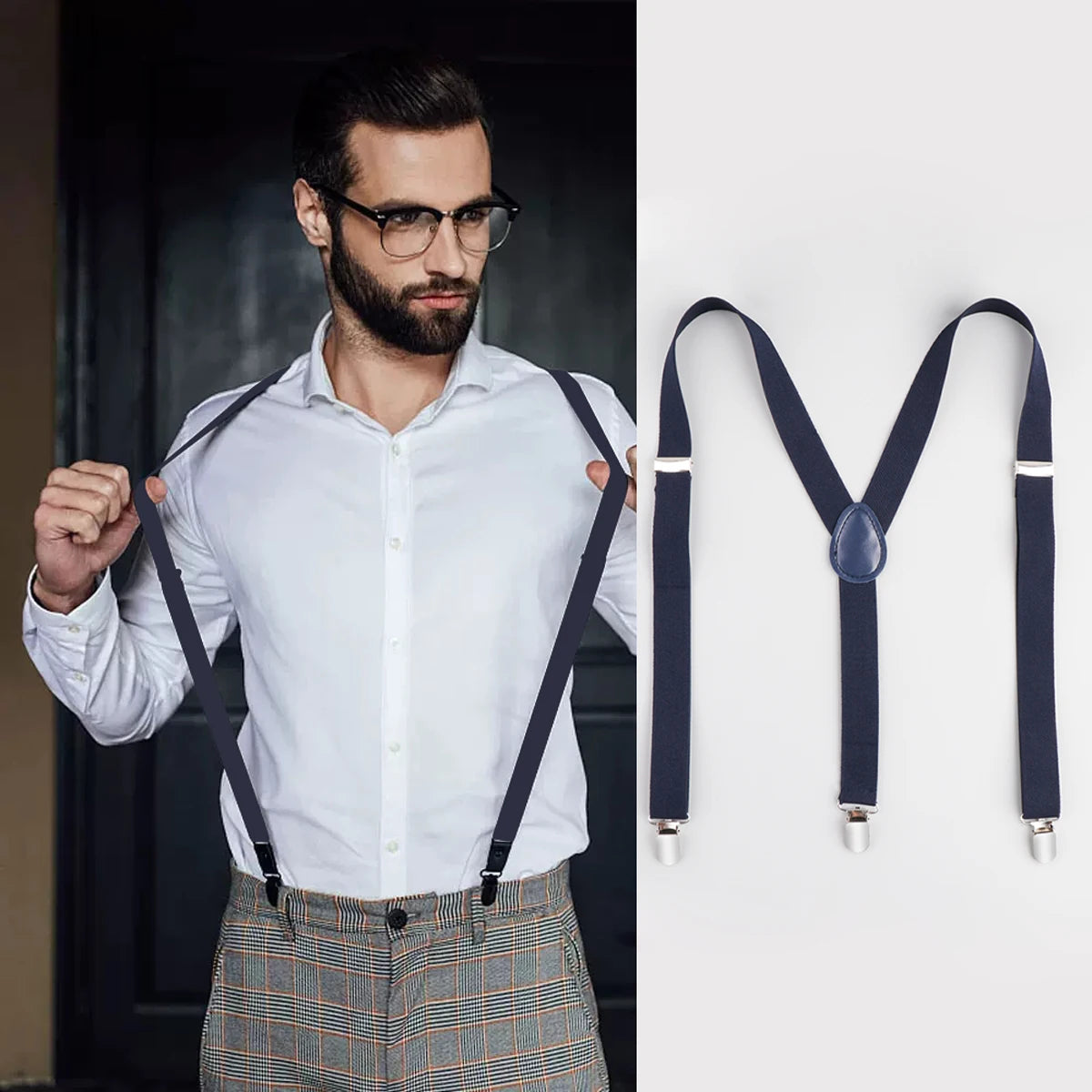 Y-shaped wedding suspenders