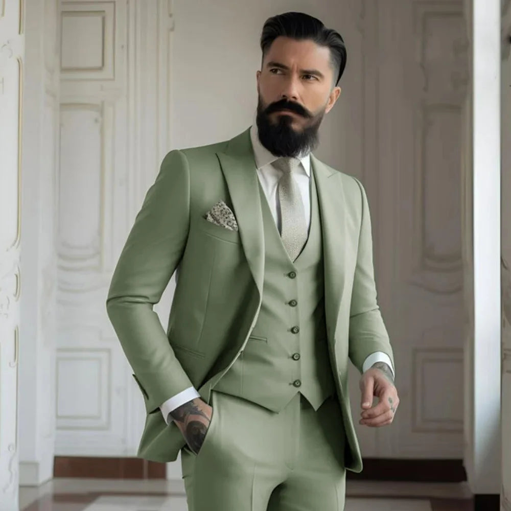 Champagne wedding suit for groom